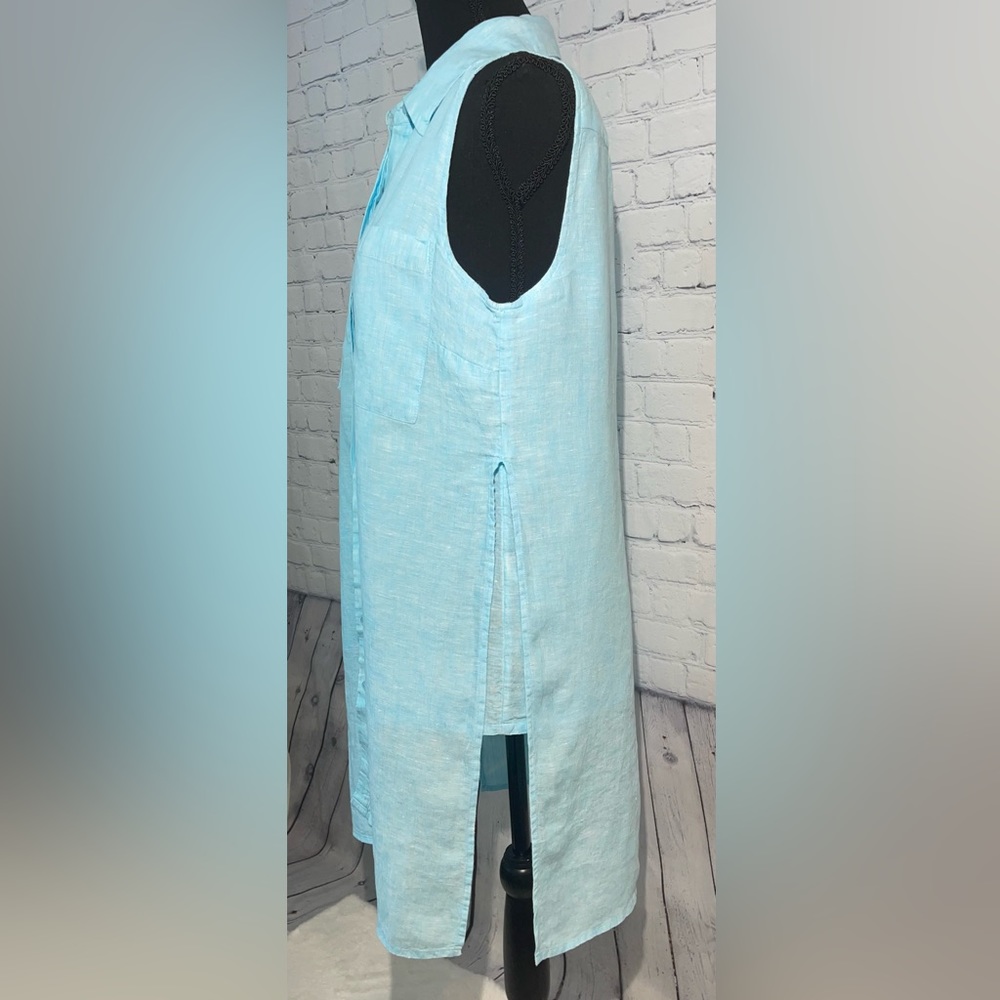 chico’s size 1 (Med/8) sleeveless baby blue tunic - Picture 2 of 8